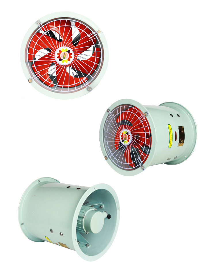 防爆耐高溫軸流風機正面、側面、反面圖