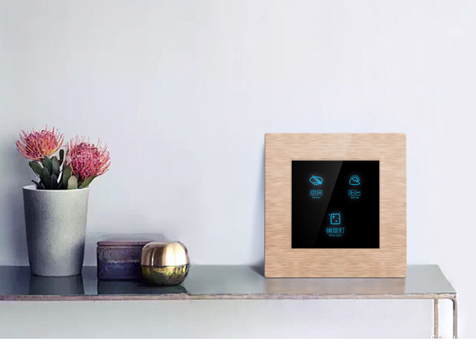 金屬拉絲三開開關(guān)產(chǎn)品圖