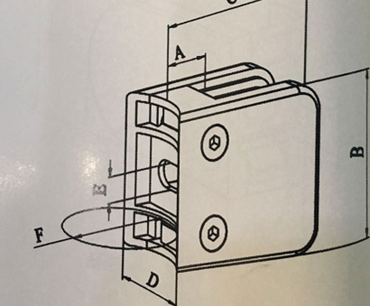  55*55 平底 玻璃夾結(jié)構(gòu)圖