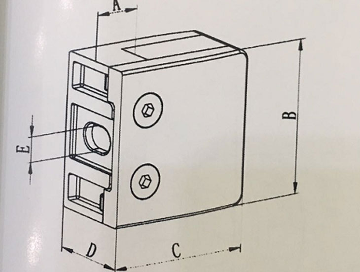  55*55 平底 玻璃夾結(jié)構(gòu)圖