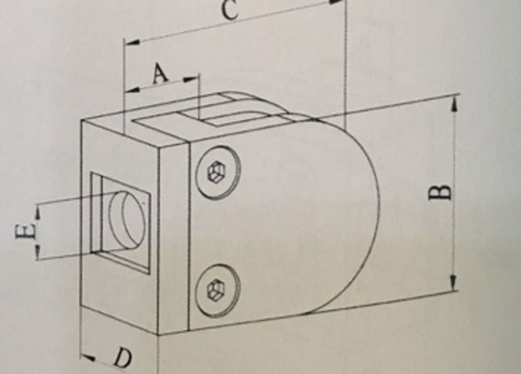 38*52平底 玻璃夾結(jié)構(gòu)圖