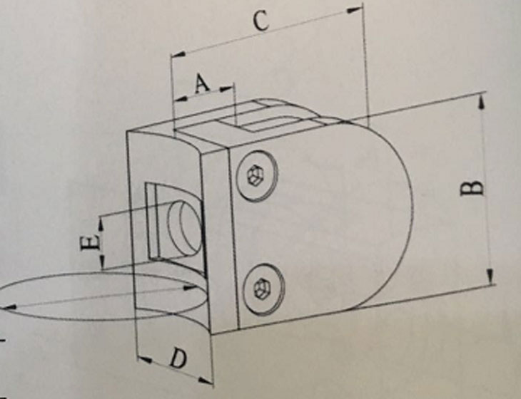 38*52弧底 玻璃夾 結(jié)構(gòu)圖