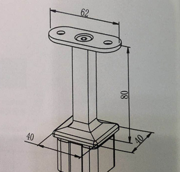 固定式方形管托結(jié)構(gòu)圖 固定式方形管托結(jié)構(gòu)圖