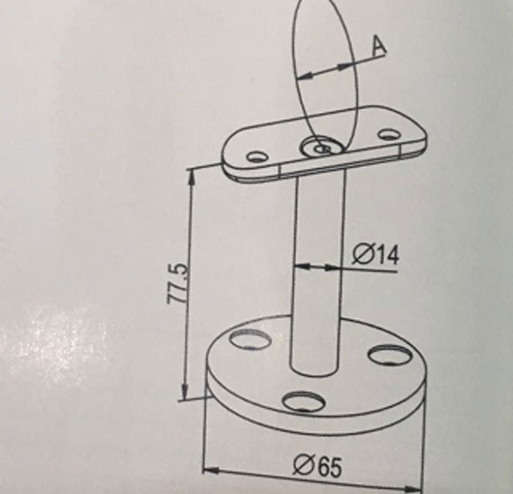 圓環(huán)扶手 墻座結構圖 圓環(huán)扶手 墻座結構圖