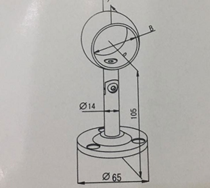 圓環(huán)扶手 墻座結(jié)構(gòu)圖