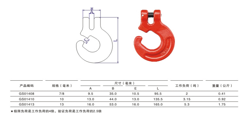 G80 羊角森林鉤參數(shù)表