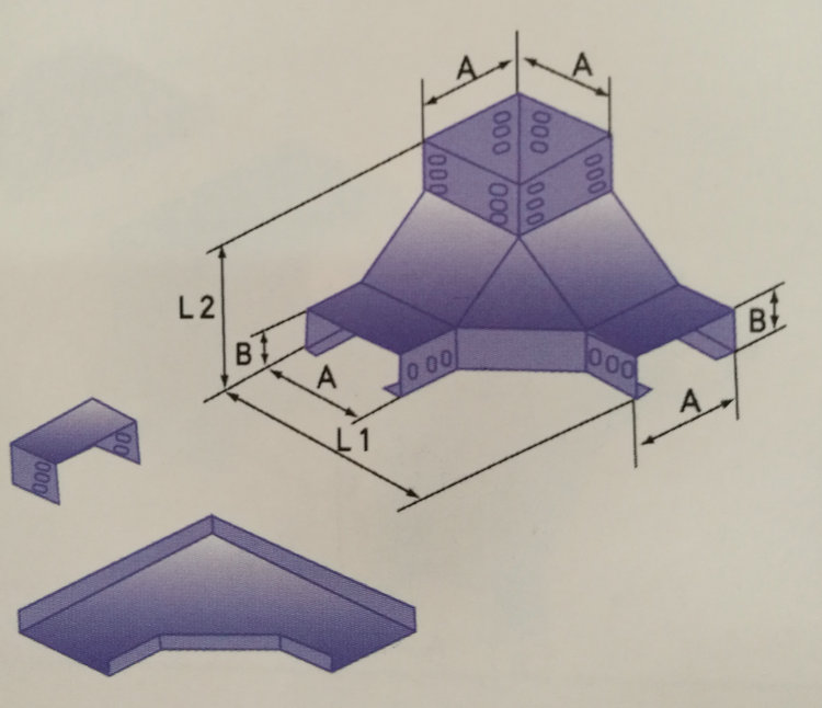 上角垂直三通槽式電纜橋架